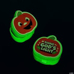 Glow in the Dark Christian Pumpkin Containers - 12 Pc.