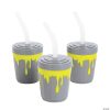 Gross Slime Plastic Cups with Lids & Straws -Halloween Costumes Halloween Party Supplies🎃 Sales gross slime plastic cups with lids and straws13845586