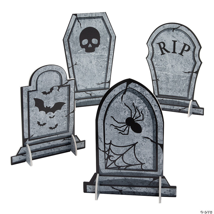 Halloween Headstone Centerpieces - 4 Pc. 3 Halloween Headstone Centerpieces - 4 Pc.
