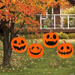 Halloween Jack-o-Lantern Yard Stakes - 4 Pc.