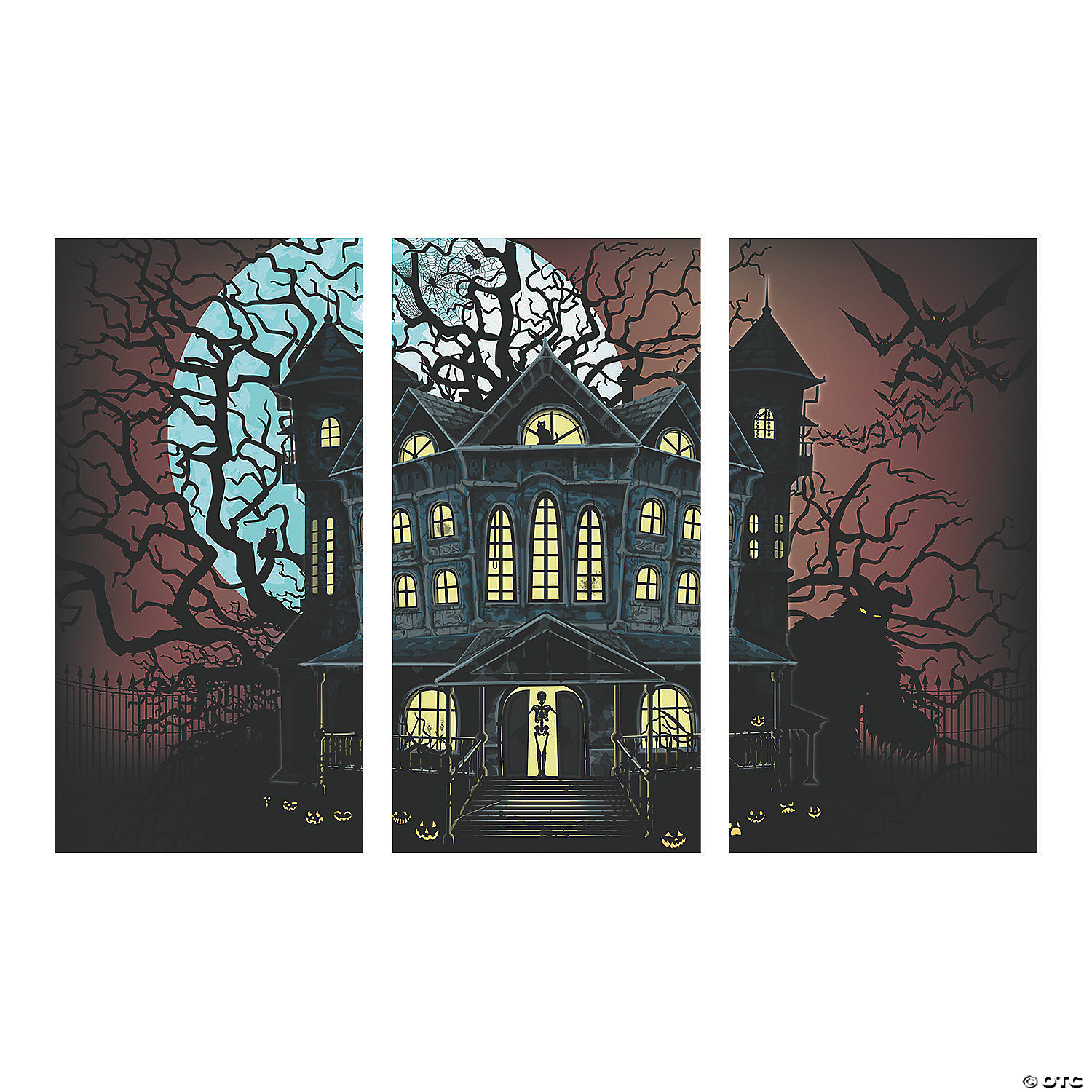 Haunted House Backdrop Halloween Decoration - 3 Pc. 4 Haunted House Backdrop Halloween Decoration - 3 Pc. - Image 2