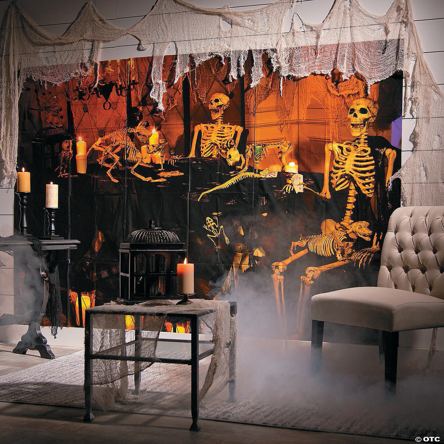 Haunted Skeleton Banquet Backdrop Halloween Decoration - 3 Pc. 4 Haunted Skeleton Banquet Backdrop Halloween Decoration - 3 Pc. - Image 2