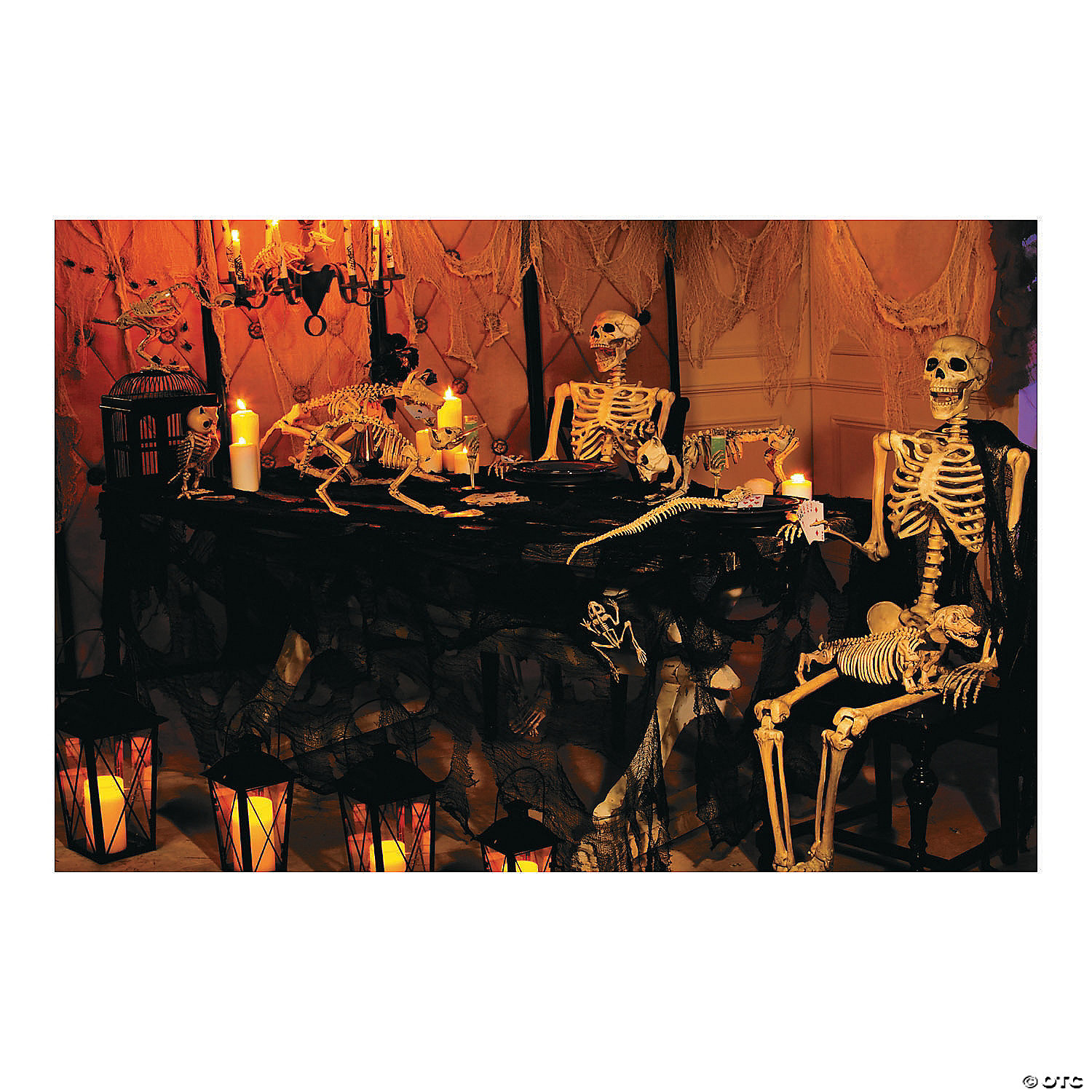 Haunted Skeleton Banquet Backdrop Halloween Decoration - 3 Pc. 3 Haunted Skeleton Banquet Backdrop Halloween Decoration - 3 Pc.