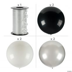 Jumbo Black, White & Silver Latex Balloon Bouquet - 7 Pc. 5 Jumbo Black, White & Silver Latex Balloon Bouquet - 7 Pc. -Halloween Costumes Halloween Party Supplies🎃 Sales jumbo black white and silver latex balloon bouquet 7 pc 14115248 a01