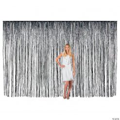 Large Metallic Fringe Backdrop Curtains