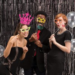 Large Metallic Fringe Backdrop Curtains 10 Large Metallic Fringe Backdrop Curtains -Halloween Costumes Halloween Party Supplies🎃 Sales large black metallic fringe backdrop curtain13629035 a03