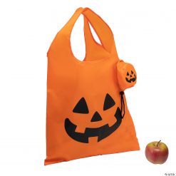 Large Jack-O'-Lantern Foldable Tote Bags - 6 Pc.