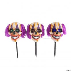 Light-Up Clown Yard Stakes - 3 Pc. -Halloween Costumes Halloween Party Supplies🎃 Sales light up clown yard stakes 3 pc 14114160 a01