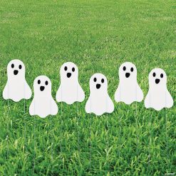 Mini Ghost Sidewalk Sign Halloween Decorations - 6 Pc.
