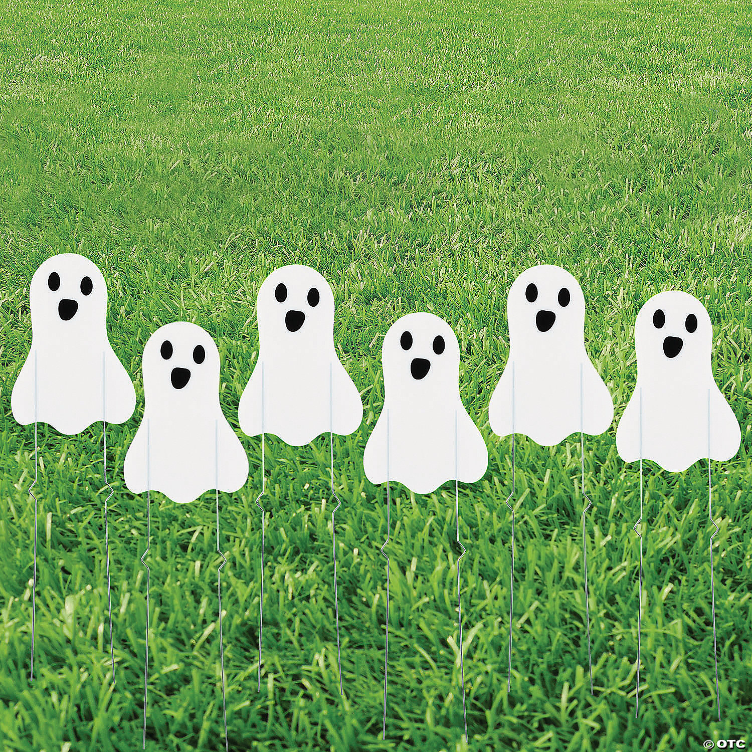 Mini Ghost Sidewalk Sign Halloween Decorations - 6 Pc. 3 Mini Ghost Sidewalk Sign Halloween Decorations - 6 Pc.
