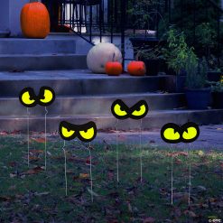 Mini Halloween Glow-in-the-Dark Eyes Yard Signs - 12 Pc.