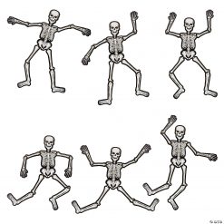 Mini Jointed Skeleton Cutouts – 6 Pc.