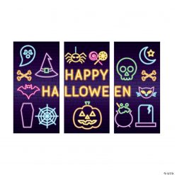 Neon Lights Backdrop Halloween Decoration - 3 Pc. -Halloween Costumes Halloween Party Supplies🎃 Sales neon lights backdrop halloween decoration 3 pc 13846631 a01