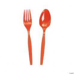 Fork & Spoon Plastic Cutlery Sets - 16 Ct.