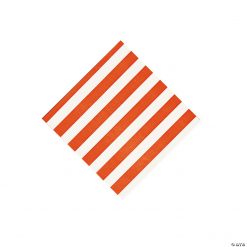 Orange Striped Beverage Napkins