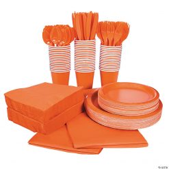 Solid Color Tableware Kits for 48 Guests
