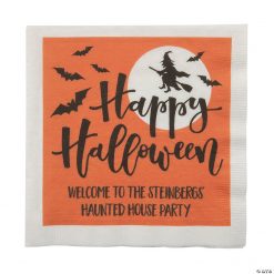 Personalized Orange Halloween Napkins - 50 Pc.