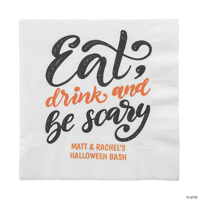 Personalized Spooky Halloween Napkins - 50 Pc. 3 Personalized Spooky Halloween Napkins - 50 Pc.