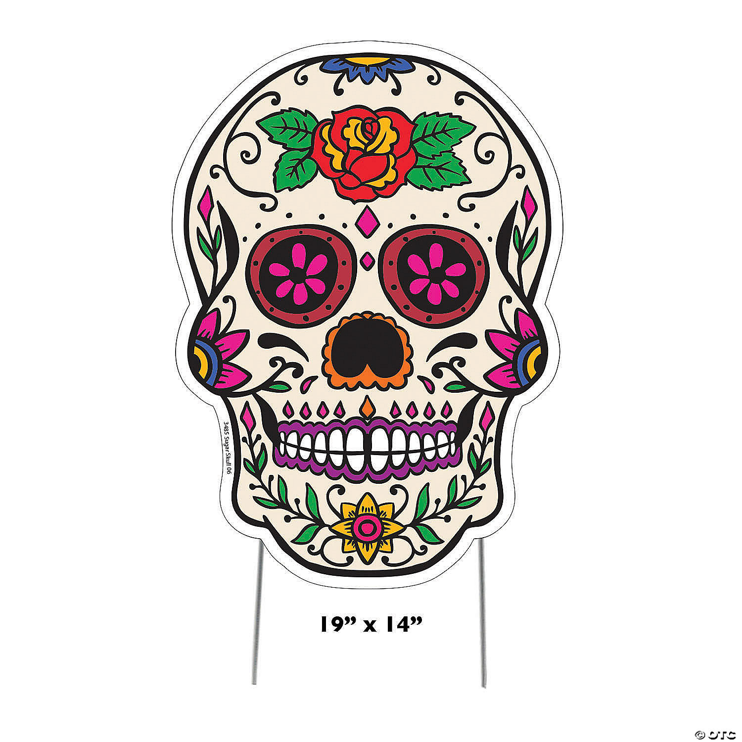 Pink-Eyed Sugar Skull Yard Sign 4 Pink-Eyed Sugar Skull Yard Sign - Image 2