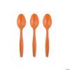 Pumpkin Orange Plastic Spoons - 24 Ct. -Halloween Costumes Halloween Party Supplies🎃 Sales pumpkin orange plastic spoons 24 ct 13789039