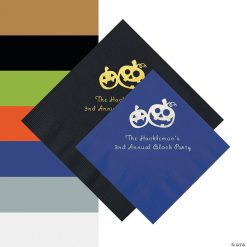 Pumpkin Personalized Napkins - 50 Pc. Beverage or Luncheon