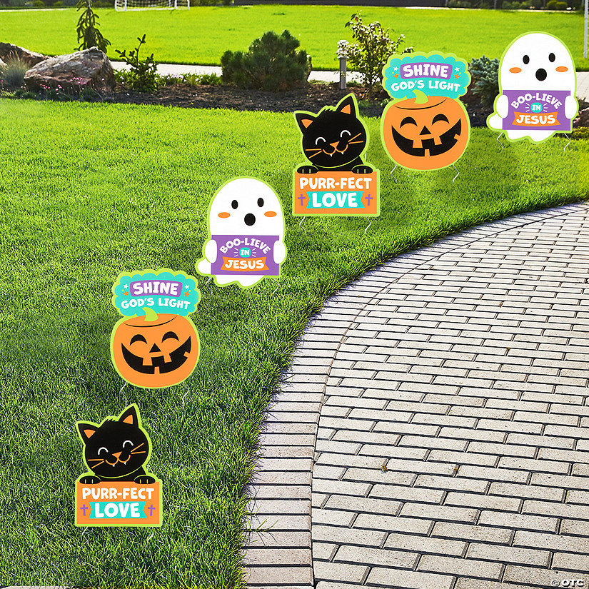 Religious Halloween Sidewalk Yard Signs - 6 Pc. 3 Religious Halloween Sidewalk Yard Signs - 6 Pc.