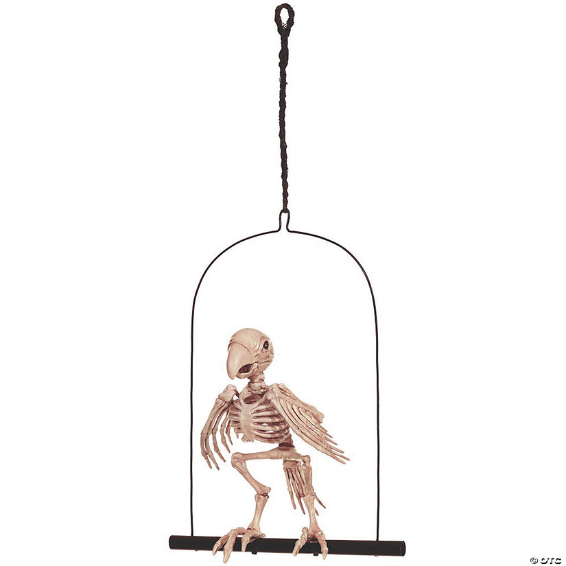 Skeleton Parrot on a Perch Halloween Decoration 3 Skeleton Parrot on a Perch Halloween Decoration