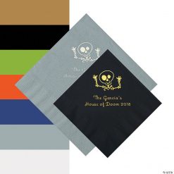 Skeleton Personalized Napkins - 50 Pc. Beverage and Luncheon