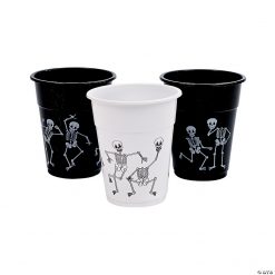 Skeleton Print Plastic Cups - 50 Ct.