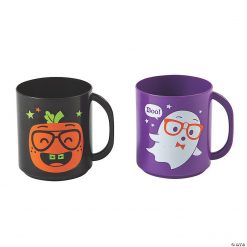 Small Halloween Character Plastic Mugs - 12 Pc.