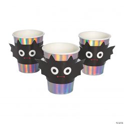Spooktacular Bat Iridescent Paper Cups with Sleeves - 8 Ct.