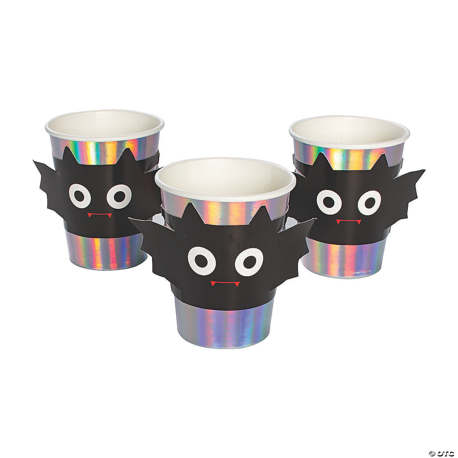 Spooktacular Bat Iridescent Paper Cups with Sleeves - 8 Ct. 3 Spooktacular Bat Iridescent Paper Cups with Sleeves - 8 Ct.