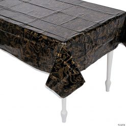 Spooky Floral Plastic Tablecloth