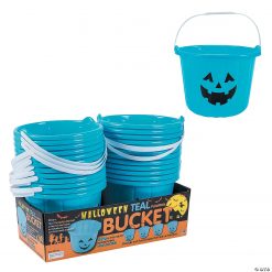 Teal Jack-o’-Lantern Buckets