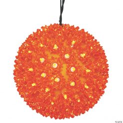 Vickerman 10" Orange LED Starlight Sphere Lighted Hanging Decor