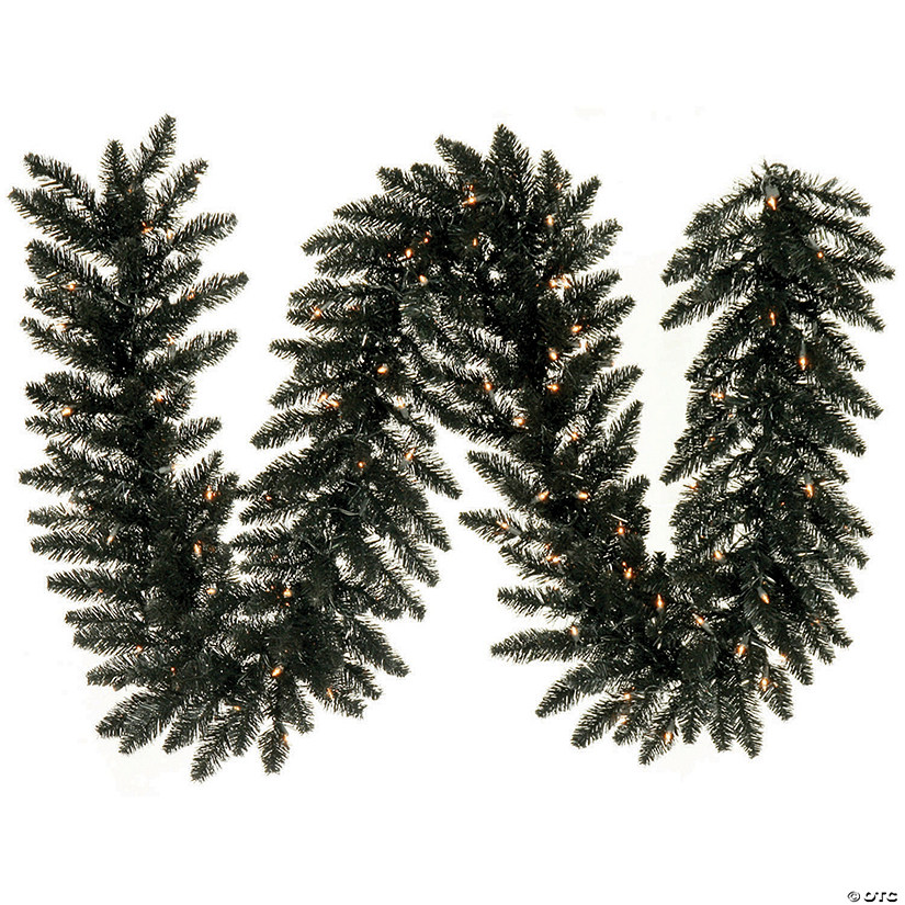 Vickerman 9' Black Fir Christmas Garland with Clear Lights 3 Vickerman 9' Black Fir Christmas Garland with Clear Lights