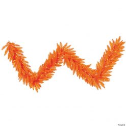 Vickerman 9' Orange Christmas Garland with Orange Lights