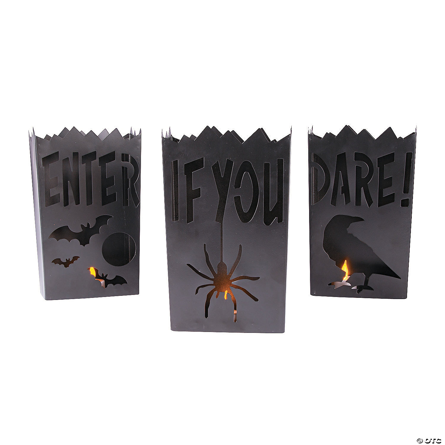 Vintage Metal Luminary Halloween Decorations - 3 Pc. 4 Vintage Metal Luminary Halloween Decorations - 3 Pc. - Image 2