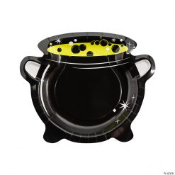 Witch Party Cauldron-Shaped Paper Dessert Plates - 8 Ct.