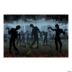 Zombies Backdrop Halloween Decoration - 3 Pc.